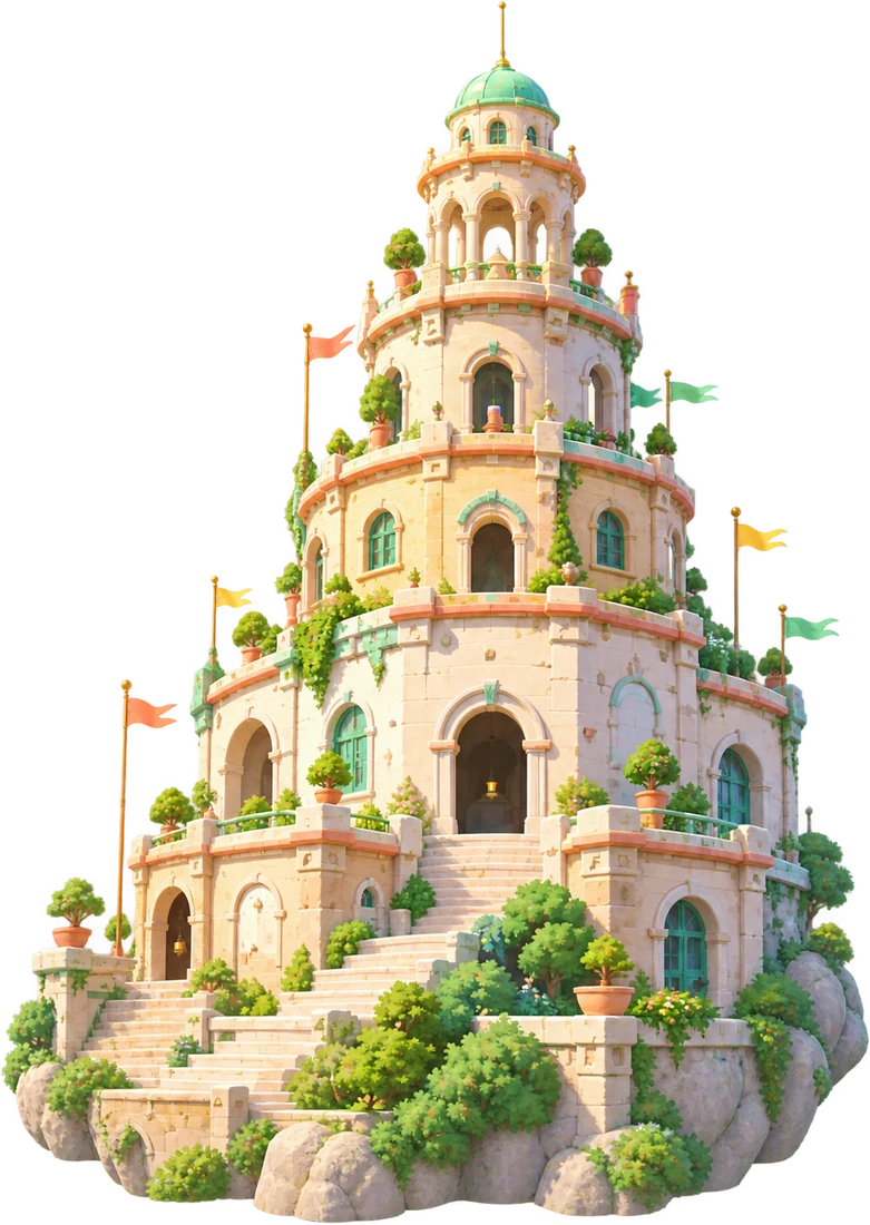 The ExamTower spire, its floors climbing into the sky